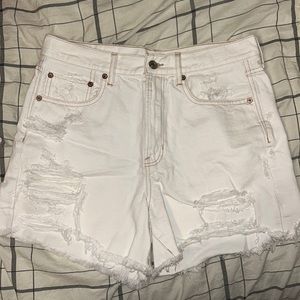 American Eagle Women’s Distressed Jean Shorts- White Sz 8